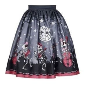 Pinup Girl Clothing Bella skirt, Skeleton Band NWT
